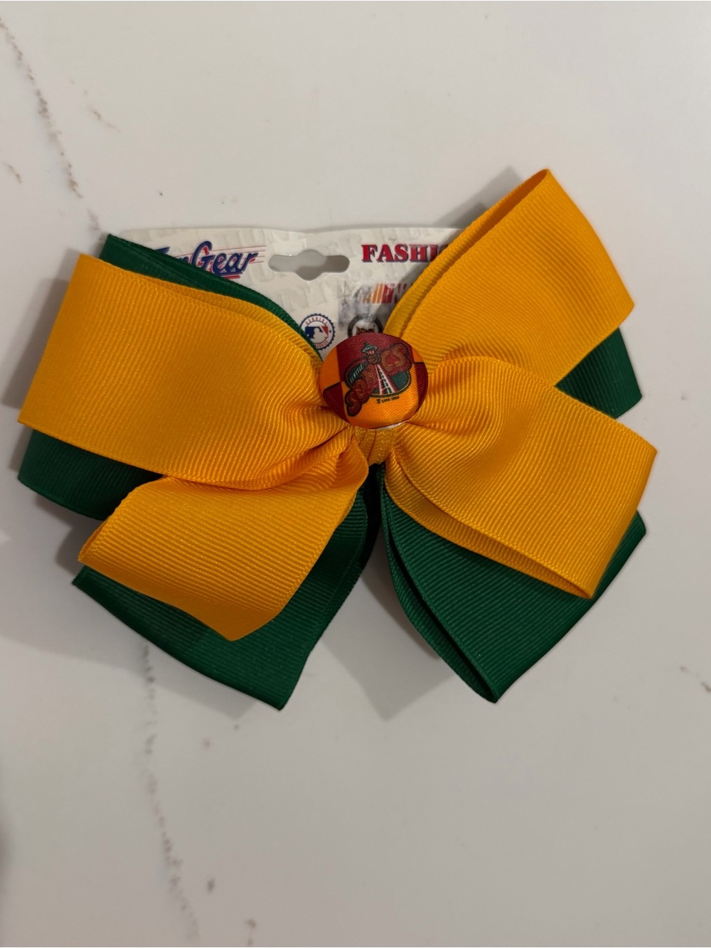 Vintage seattle sonics Yellow and Green hair bow